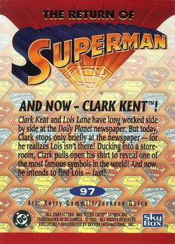 1993 SkyBox The Return of Superman #97 And Now - Clark Kent! Back