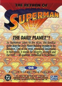 1993 SkyBox The Return of Superman #98 The Daily Planet! Back