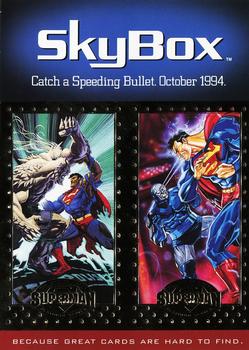 1994 SkyBox Superman: Man of Steel Platinum Series - Promos #NNO3 Superman vs. Doomsday / Superman vs. Darkseid Front