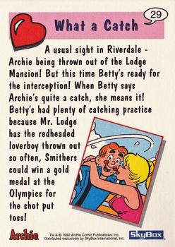 1992 SkyBox Archie #29 What a Catch Back