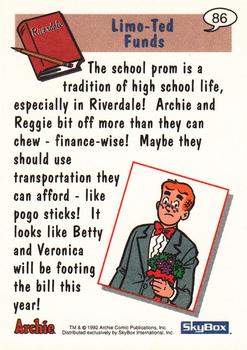 1992 SkyBox Archie #86 Limo-Ted Funds Back