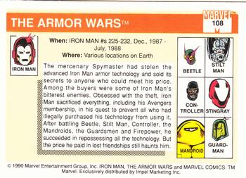 1990 Impel Marvel Universe #108 The Armor Wars Back