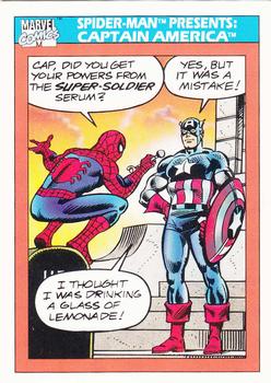 1990 Impel Marvel Universe #157 Spider-Man Presents / Captain America Front