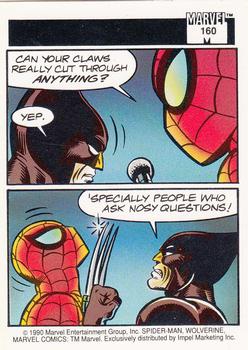 1990 Impel Marvel Universe #160 Spider-Man Presents: Wolverine Back