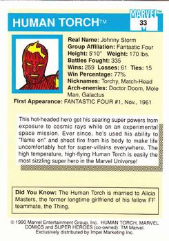 1990 Impel Marvel Universe #33 Human Torch Back