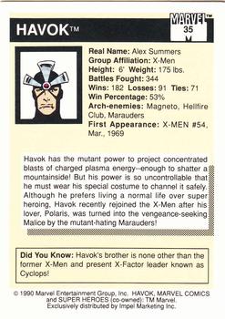1990 Impel Marvel Universe #35 Havok Back