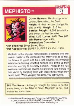 1990 Impel Marvel Universe #78 Mephisto Back