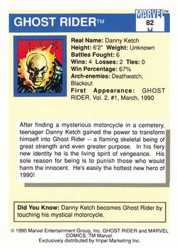 1990 Impel Marvel Universe #82 Ghost Rider Back