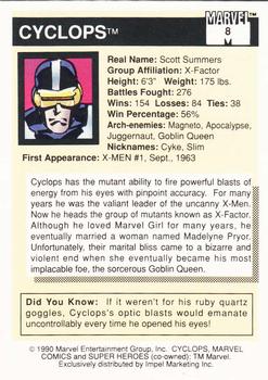 1990 Impel Marvel Universe #8 Cyclops Back