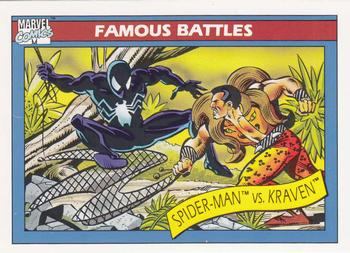 1990 Impel Marvel Universe #92 Spider-Man vs. Kraven Front