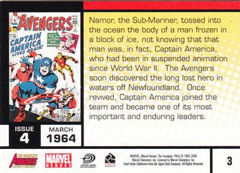 2006 Rittenhouse The Complete Avengers 1963-Present #3 Namor, the Sub-Mariner, tossed into the ocean Back