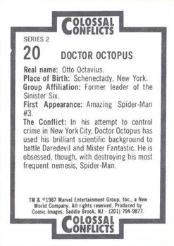 1987 Comic Images Marvel Universe II Colossal Conflicts #20 Doctor Octopus Back