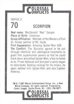 1987 Comic Images Marvel Universe II Colossal Conflicts #70 Scorpion Back