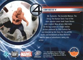 2005 Upper Deck Fantastic Four #1 Fantastic 4 Back