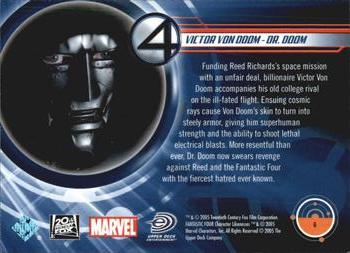 2005 Upper Deck Fantastic Four #6 Victor Von Doom - Dr. Doom Back