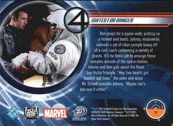 2005 Upper Deck Fantastic Four #15 Suited for Danger Back