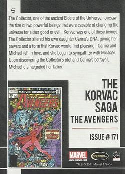 2011 Rittenhouse Marvel Universe #5 The Avengers - Issue #171 Back