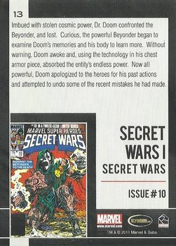 2011 Rittenhouse Marvel Universe #13 Secret Wars - Issue #10 Back