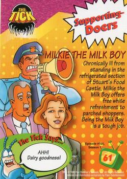 1995 Fleer Fox Kids Network #61 Milkie the Milk Boy Back