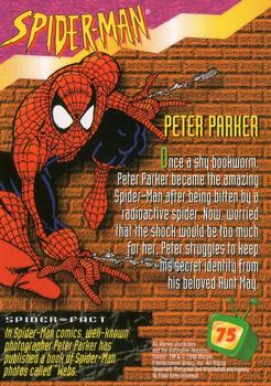 1995 Fleer Fox Kids Network #75 Peter Parker Back
