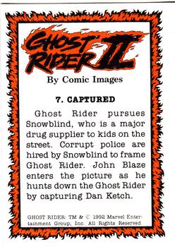 1992 Comic Images Ghost Rider II #7 Captured Back