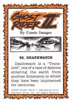 1992 Comic Images Ghost Rider II #36 Deathwatch Back
