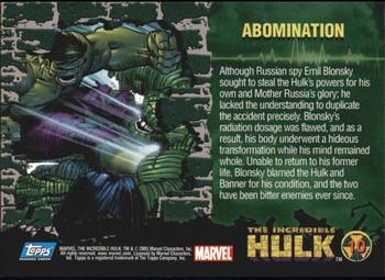 2003 Topps The Incredible Hulk #10 Abomination Back