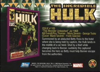 2003 Topps The Incredible Hulk #53 Issue #105: 