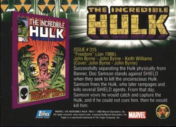 2003 Topps The Incredible Hulk #57 Issue #315: 