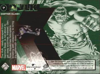 2003 Upper Deck The Hulk Film and Comic #7 Copter Clash Back