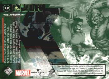 2003 Upper Deck The Hulk Film and Comic #12 The Aftermath Back