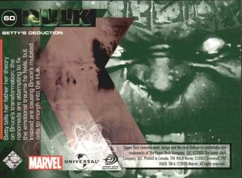 2003 Upper Deck The Hulk Film and Comic #60 Betty's Deduction Back