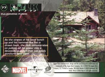 2003 Upper Deck The Hulk Film and Comic #77 Pulverizing Punch Back