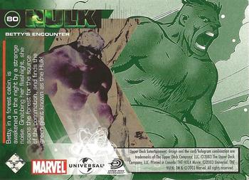 2003 Upper Deck The Hulk Film and Comic #80 Betty's Encounter Back
