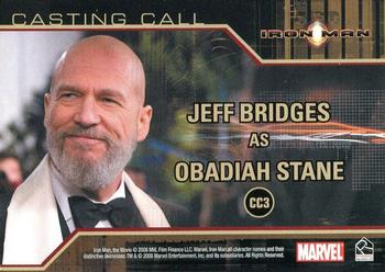 2008 Rittenhouse Iron Man - Casting Call #CC3 Jeff Bridges Back