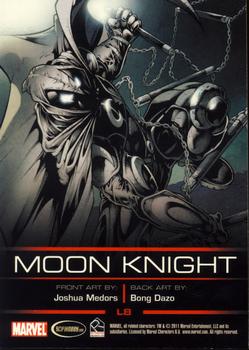 2012 Rittenhouse Legends of Marvel: Moon Knight #L8 (standing, sunrise top left) Back