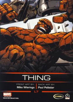2012 Rittenhouse Legends of Marvel: Thing #L7 (piloting) Back