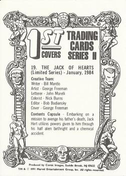 1991 Comic Images Marvel Comics First Covers II #19 The Jack of Hearts (Limited Series) Back