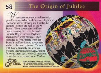 1994 Flair Marvel Annual #58 Jubilee Back