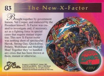 1994 Flair Marvel Annual #83 X-Factor Back