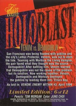 1995 Flair Marvel Annual - HoloBlast #6 Venom vs. Demogoblin Back
