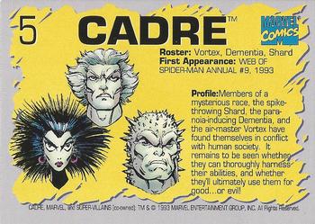 1993 Marvel Comics Annuals #5 Cadre Back