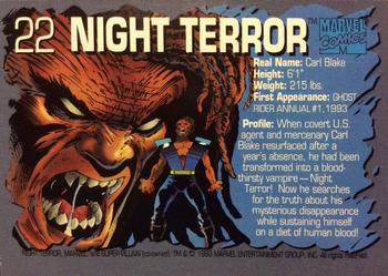 1993 Marvel Comics Annuals #22 Night Terror Back