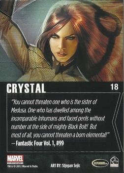 2012 Rittenhouse Marvel Greatest Heroes #18 Crystal Back