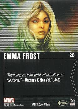 2012 Rittenhouse Marvel Greatest Heroes #28 Emma Frost Back