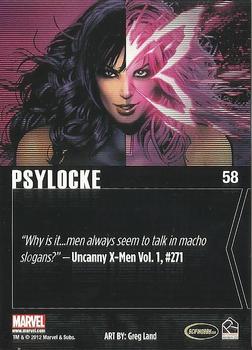 2012 Rittenhouse Marvel Greatest Heroes #58 Psylocke Back