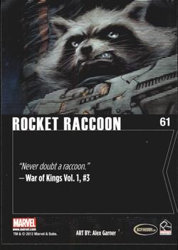 2012 Rittenhouse Marvel Greatest Heroes #61 Rocket Raccoon Back