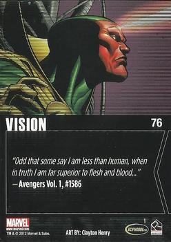 2012 Rittenhouse Marvel Greatest Heroes #76 Vision Back