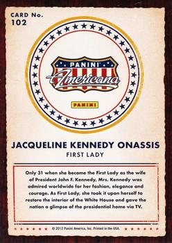 2012 Panini Americana Heroes & Legends #102 Jacqueline Kennedy Onassis Back