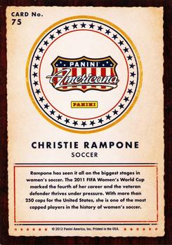 2012 Panini Americana Heroes & Legends #75 Christie Rampone Back